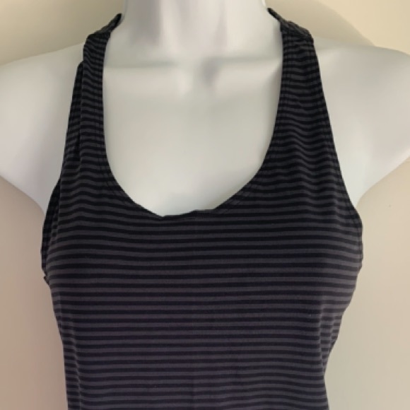 Under Armour Tops - Under Armour Black and Grey Striped Fitted Tank